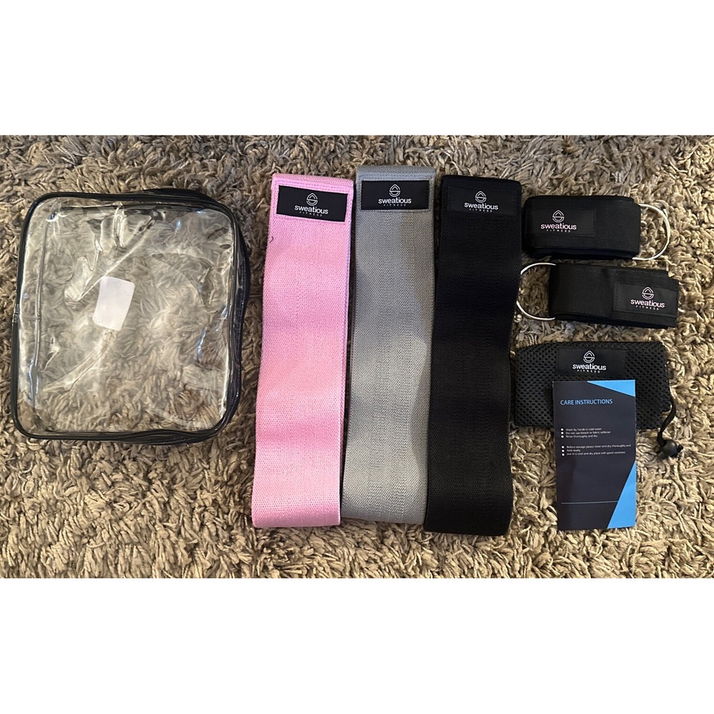 Fabric Cloth Resistance Booty Bands Set. Exercise Workout Gym Fitness